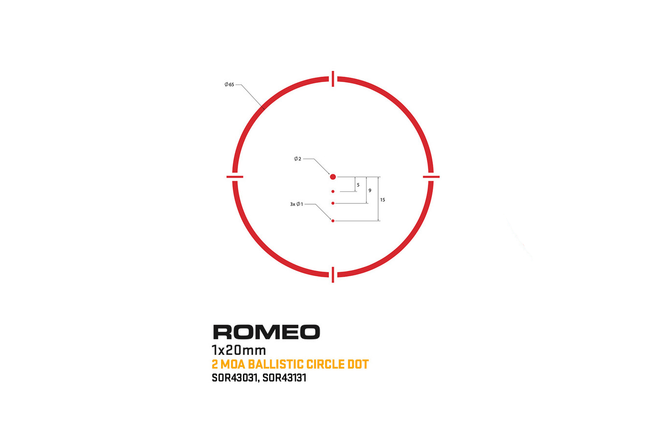 SIG SAUER Romeo4T 1x20mm Ballistic Circle Dot Solar Red Dot Sight